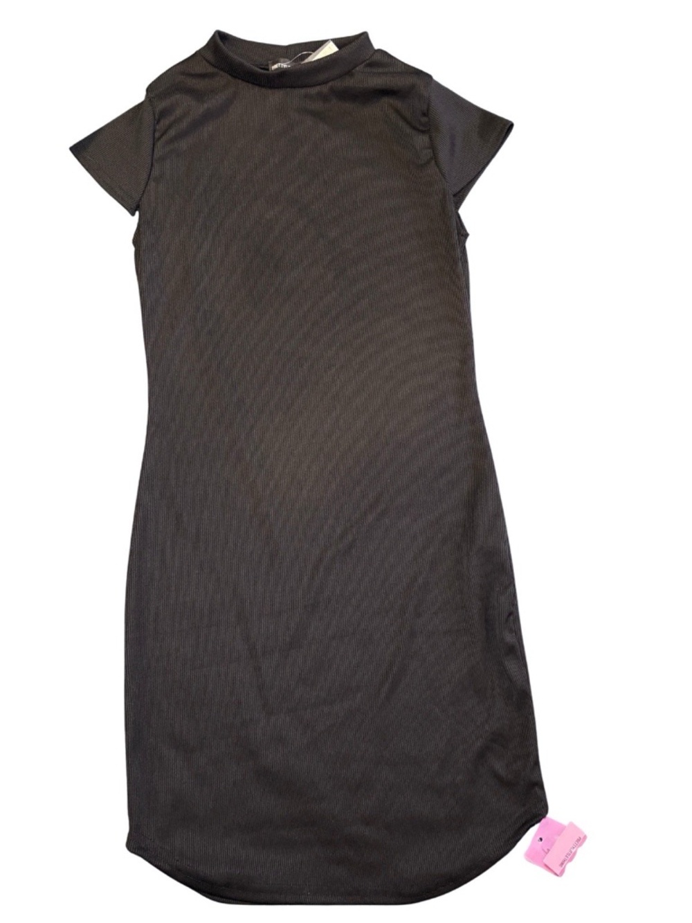 Prettylittlething Black Short Sleeve Bodycon Dress Size 8 NWT